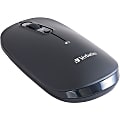 Verbatim Multi-Device Wireless Rechargeable Optical Mouse - Black - Optical - Wireless - Bluetooth/Radio Frequency - 2.40 GHz - Rechargeable - Black - USB