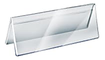 Azar Displays 2-Sided Acrylic Name Plates, 3" x 8-1/2", Clear, Pack Of 10 Name Plates