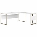 Bush Business Furniture Hybrid 72"W L-Shaped Corner Desk Table With Metal Legs, White, Standard Delivery, HYB026WH 1 thumbnail image