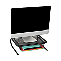 Mind Reader Metal Monitor Stand with Sliding Paper Tray, 5-1/4"H x 13"W x16-3/4"L, Black 1 thumbnail image