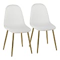 LumiSource Pebble Contemporary Dining Chairs, White/Gold, Set Of 2 Chairs 1 thumbnail image