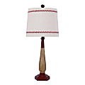 LumiSource Baseball Contemporary Table Lamps, 25-1/2”H, Oatmeal & Red Shade/Red Base, Set Of 2 Lamps 1 thumbnail image