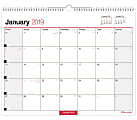 Office Depot® Brand Monthly Wall Calendar, 15" x 12", White, January to December 2019 1 thumbnail image