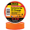 3M™ 35 Color-Coded Vinyl Electrical Tape, 1.5" Core, 0.75" x 66', Orange, Pack Of 10