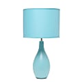 Simple Designs Bowling Pin Base Table Lamp, 19"H, Blue Shade/Blue Base