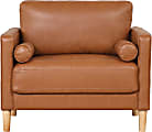 Lifestyle Solutions Lyla Faux Leather Guest Chair, Caramel