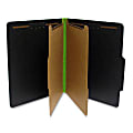 SJ Paper Fusion 2-Divider Classification Folders, Letter Size, 30% Recycled, Black/Green, Box Of 15