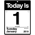 AT-A-GLANCE® Today Is Daily Wall Calendar, 9 3/8" x 12", 30% Recycled, January to December 2019