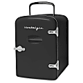 Nostalgia Electrics Retro 6-Can 0.14 Cu Ft Personal Cooling And Heating Refrigerator With Carry Handle, Black 1 thumbnail image