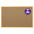 Quartet® Economy Cork Bulletin Board, 24" x 36", Wood Frame With Oak Finish