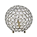 Lalia Home Elipse Glamorous Crystal Orb Table Lamp, 8"H, Crystal/Antique Brass