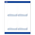 Avery® Printable Labels With Sure Feed® Technology, S00-ETY, Rectangle, 4" x 3-1/3", Matte White With Preprinted Blue Waves Design, Pack Of 40 1 thumbnail image