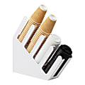 Mind Reader Cup and Lid Dispenser Countertop Organizer, 16" H x 4" W x 18" D, White 1 thumbnail image