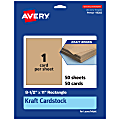 Avery® Printable Cards, 95282-KMC50, Rectangle, 8.5" x 11", Kraft Brown, Pack Of 50 1 thumbnail image
