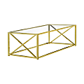 Monarch Specialties Glass Coffee Table, Rectangular, Gold 1 thumbnail image