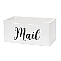 Elegant Designs Tabletop Decorative Script Word Organizer Box, 5-1/2”H x 5-1/2”W x 11-1/2”D, Whitewash 1 thumbnail image