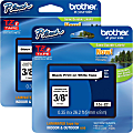 Brother® P-touch TZe Laminated Tape Cartridges, 3/8"W x 26 1/5'L , Rectangle, White, 2 Per Bundle 1 thumbnail image