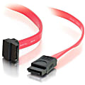 C2G 6in 7-pin 180° to 90° 1-Device Serial ATA Cable - 6" SATA Data Transfer Cable - First End: 1 x 7-pin Female SATA - Second End: 1 x 7-pin Female SATA - Red