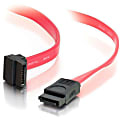 C2G 6in 7-pin 180° to 90° 1-Device Serial ATA Cable - 6" SATA Data Transfer Cable - First End: 1 x 7-pin Female SATA - Second End: 1 x 7-pin Female SATA - Red 1 thumbnail image