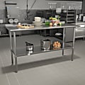 Flash Furniture Stainless Steel Prep And Work Table, 36”H x 60”W x 24”D, Silver