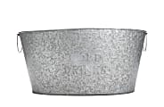 Mind Reader Cold Beverage Bucket with Handles, 12"H x 24"W x 18"L, Silver 1 thumbnail image