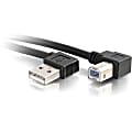 C2G 5m USB 2.0 Right Angle A/B Cable - Black (16.4ft) - 16.40 ft USB Data Transfer Cable for Mouse, Keyboard, Printer, Modem - First End: 1 x USB 2.0 Type A - Male - Second End: 1 x USB 2.0 Type B - Male - Shielding - Black