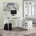 Office Star Ace 60"W L-Shaped Corner Desk, White 1 thumbnail image