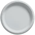 Amscan Round Paper Plates, Silver, 10”, 50 Plates Per Pack, Case Of 2 Packs