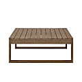 Linon Boleyn Wood Outdoor Furniture Coffee Table, 15"H x 37-2/5"W x 37-2/5"D, Natural