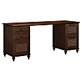 kathy ireland® Home by Bush Furniture Volcano Dusk Double Pedestal Desk, Coastal Cherry, Standard Delivery 1 thumbnail image