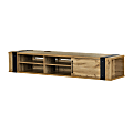 South Shore Munich Wall-Mounted Media Console, 12”H x 68-1/4”W x 16-1/4”D, Nordik Oak