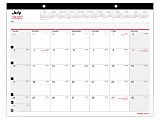 Office Depot® Brand Monthly Academic Desk Calendar, 22" x 17", 30% Recycled, July 2022 to June 2023