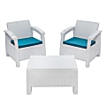 Inval MQ® FERRARA™ 3-Piece Stay Furniture Set, White/Teal