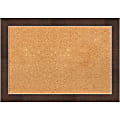 Amanti Art Non-Magnetic Cork Bulletin Board, 27" x 19", Natural, Wildwood Brown Narrow Wood Frame