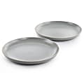 Gibson Home Rockaway 2-Piece Round Stoneware Dinner Plate Set, 10-1/2”, Matte Gray 1 thumbnail image