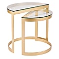 Lumisource Demi Contemporary Nesting Tables, Round, Glass Top/Gold, Set Of 2 Tables 1 thumbnail image