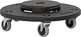 Suncast Commercial Utility Trash Can Dollies, 20-3/4"H x 8-7/16"W x 20-3/4"D, Black, Pack Of 2 Dollies 1 thumbnail image