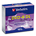 Verbatim® Life Series DVD+R DL Disc Slim Case, Pack Of 10