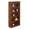 Realspace® Premium 73"H 5-Shelf Wide Bookcase, Brushed Maple