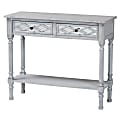 Baxton Studio Gellert Classic And Traditional Finished Wood 2-Drawer Rectangular Console Table, 29-1/2"H x 35-7/16"W x 13"D, Gray