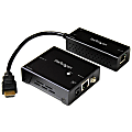 StarTech.com 4K HDMI Extender with Compact Transmitter - Up to 70 m (230 ft.) - HDBaseT Extender Kit - UHD 4K - ST121HDBTDK - HDBaseT extender kit over CAT 5 transmitter is USB powered and features a built-in HDMI cable reducing clutter