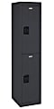 Sandusky® Double Tier Steel Storage Locker, 66"H x 15"W x 18"D, Black