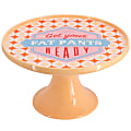Wanda June Home Ceramic Novelty Decal Cake Stand, 10", Orange 1 thumbnail image