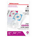 Clear Office Depot Brand CD/DVD Binder Pages 6" x 10 1/2" Pack Of 10 