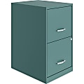 Lorell SOHO 18" 2-Drawer File Cabinet - 14.3" x 18" x 24.5" - 2 x Drawer(s) for File - Letter - Locking Drawer, Glide Suspension, Pull Handle, Durable - Baked Enamel - Recycled
