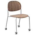 KFI Studios Tioga Laminate Guest Chair With Casters, Beech/Silver