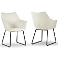 Glamour Home Amna Boucle Accent Arm Chairs With Metal Legs, Cream, Set Of 2 Chairs 1 thumbnail image
