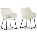 Glamour Home Amna Boucle Accent Arm Chairs With Metal Legs, Cream, Set Of 2 Chairs