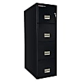 Sentry®Safe FIRE-SAFE® 4-Drawer Vertical File Cabinet, 53 5/8"H x 16 5/8"W x 31"D, Black