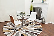 LumiSource Mason Swivel Chairs, Walnut/White/Stainless Steel, Set Of 2 Chairs